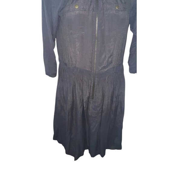 Parameter ANTHROPOLOGIE Womens 8 Green Long Sleeve Zip Front Gray D'Armee Dress - Picture 6 of 14